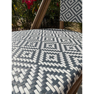 BISTRO - Fauteuil de jardin empilable en aluminium - bleu