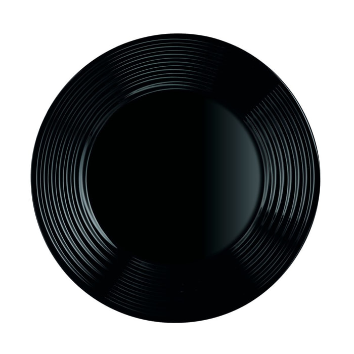 6 platos llanos negros 25 cm Harena - Luminarc