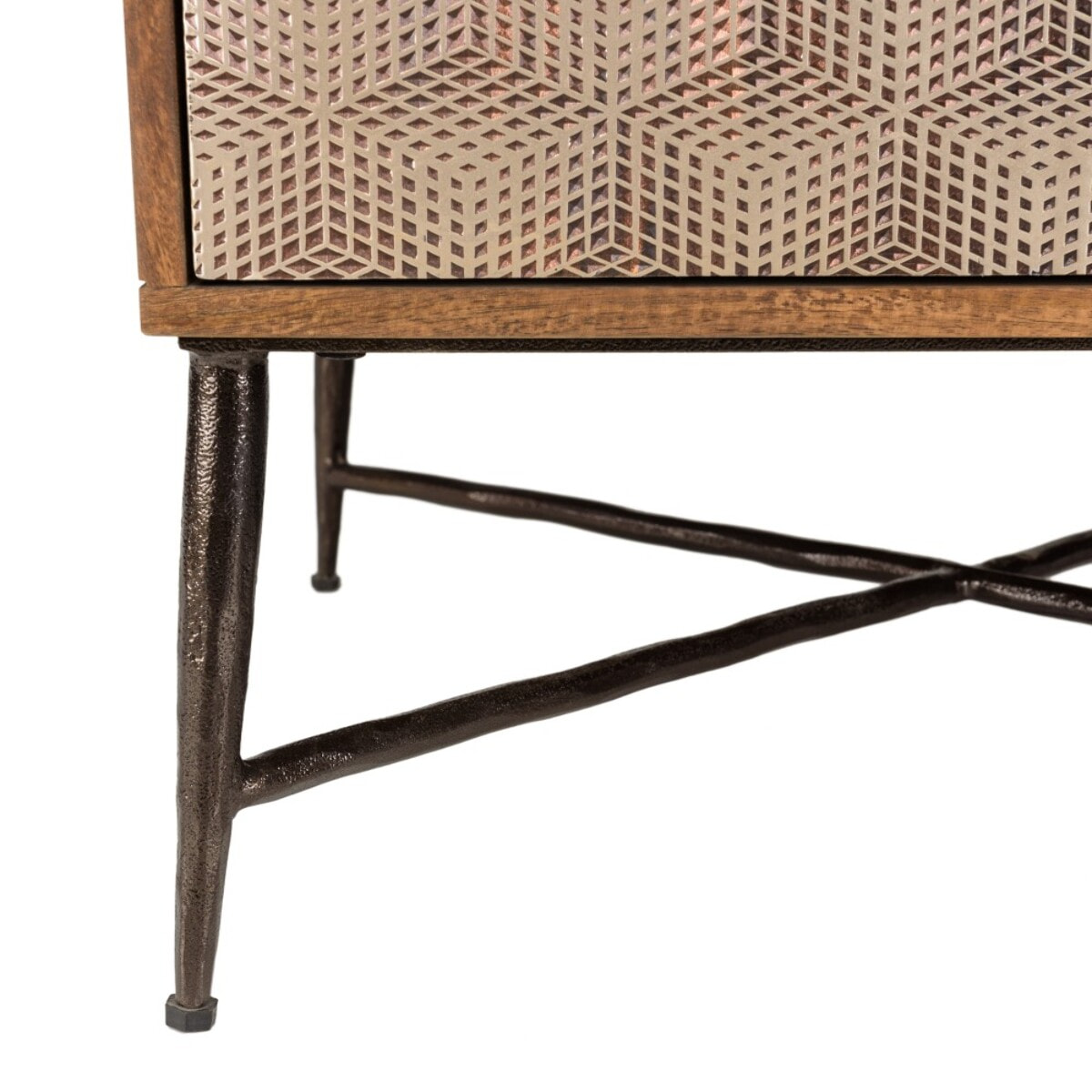 ALIX - Table basse rectangulaire en bois de manguier 2 tiroirs