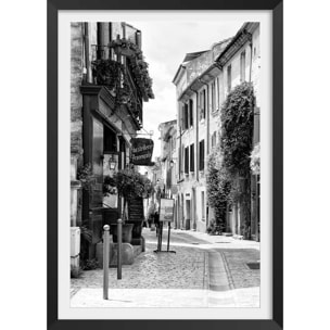 Affiche photo rue du sud Affiche + cadre en bois - Noir