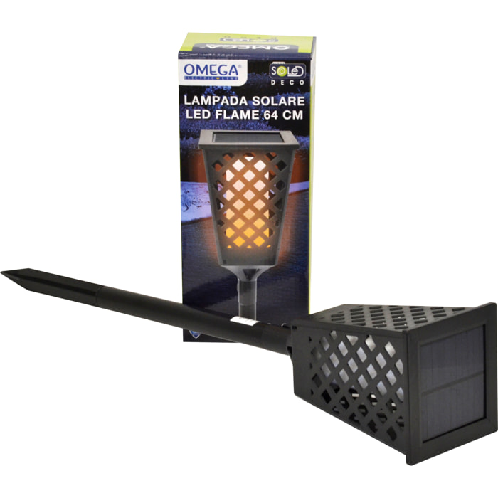 OMEGA Lampada led flame solare con picchetto 1700k 4w
