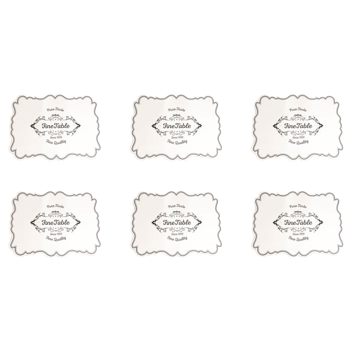 Set de 6 sets de table rectangulaires Excelsa – Fine Quality, Polypropylène Blanc