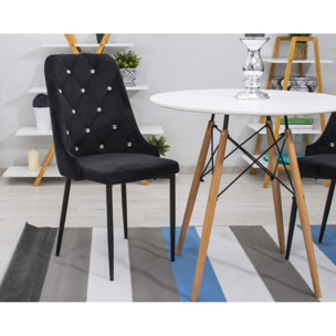 Sedia Amore in velluto nero con cristalli decorativi