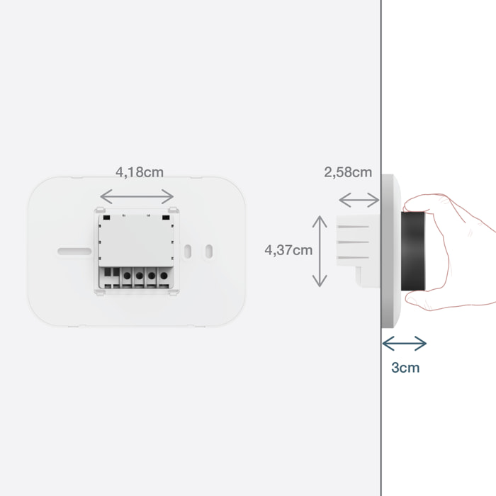 Thermostat Wifi connecté filaire pour chaudière avec programmation HomeFlow Knob - Avidsen - 127067