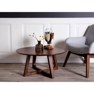Tavolino da caffè Hellerup in impiallacciatura di noce, ø75×36 cm