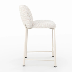 Lot de 2 chaises pour ilot central 65,5 cm, tissu texturé écru chiné - Bento