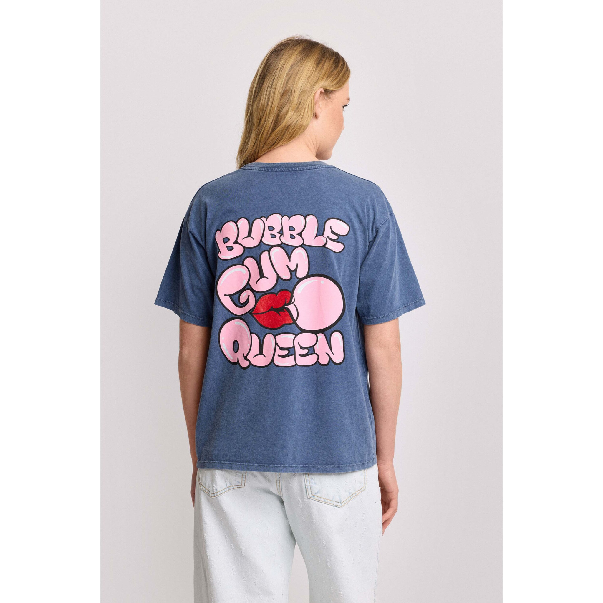 Kocca - T-shirt in cotone con grafica pop art Donna, Tinta unita, Girocollo