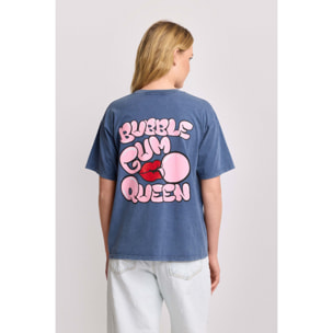 Kocca - T-shirt in cotone con grafica pop art Donna, Tinta unita, Girocollo