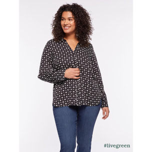 Fiorella Rubino - Camisa estampada de viscosa ECOVERO™ - Negro