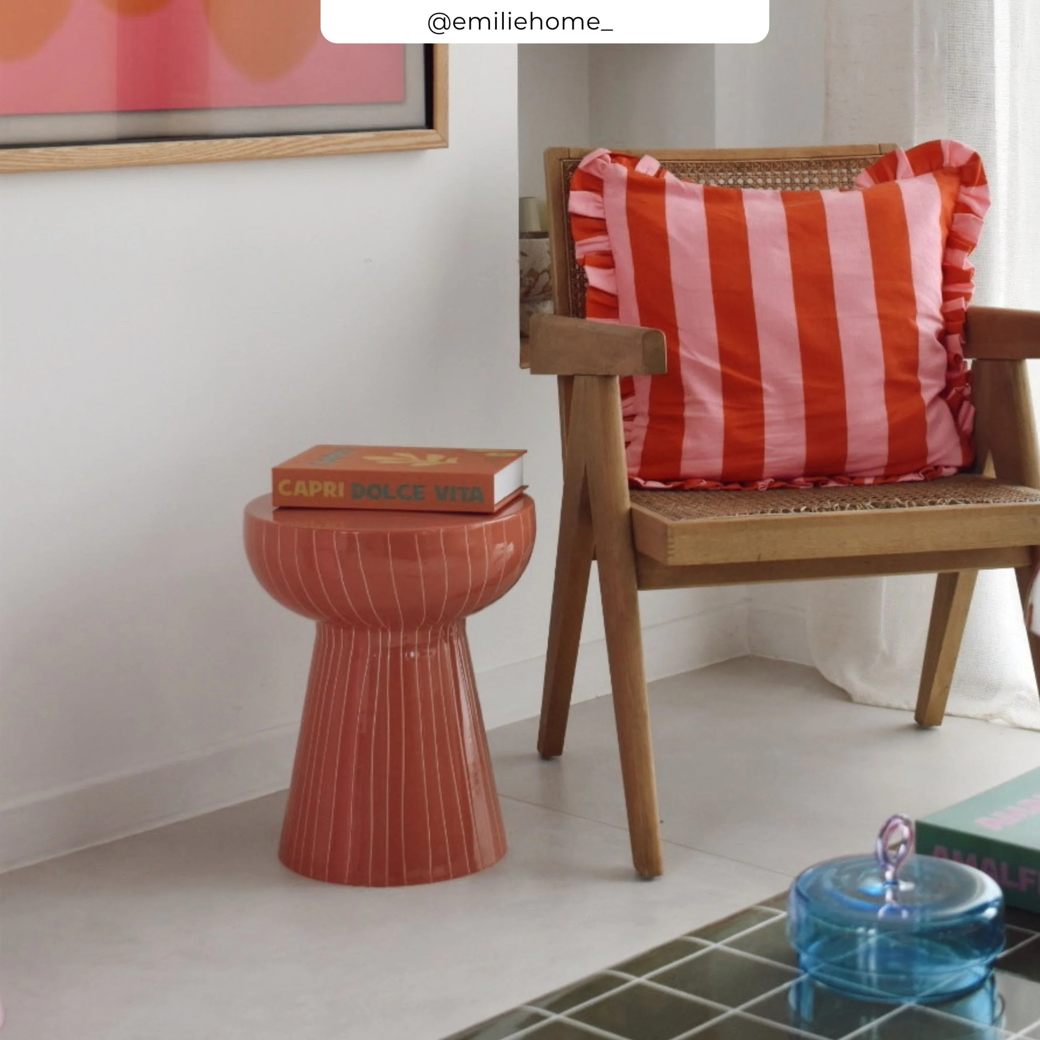 Table d'appoint ronde en métal rose D34.5 cm - Sidonie