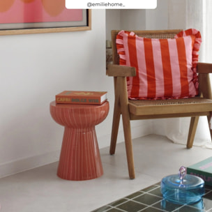 Table d'appoint ronde en métal rose D34.5 cm - Sidonie