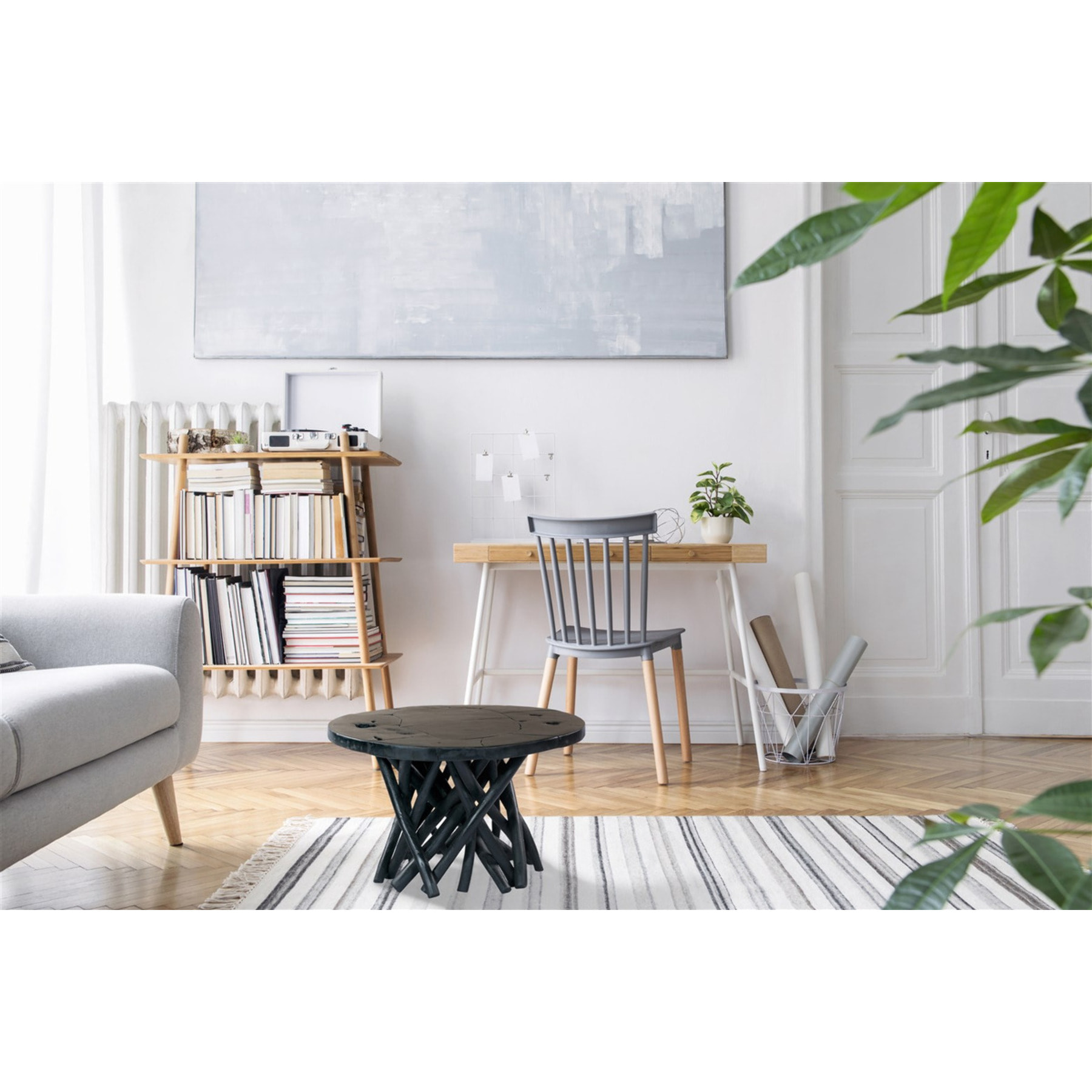 Tavolino Radix 625 in legno di teak nero