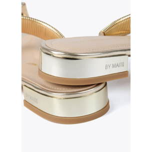 Sandali metallizzati anello gioiello