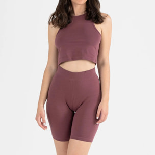 Conjunto deportivo culotte mujer berenjena
