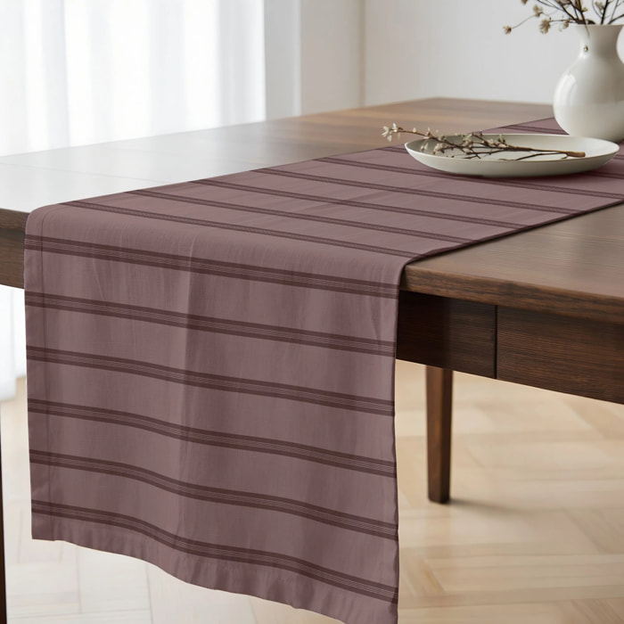 Chemin de table 100% coton Nua Rose poudré 50x150 cm