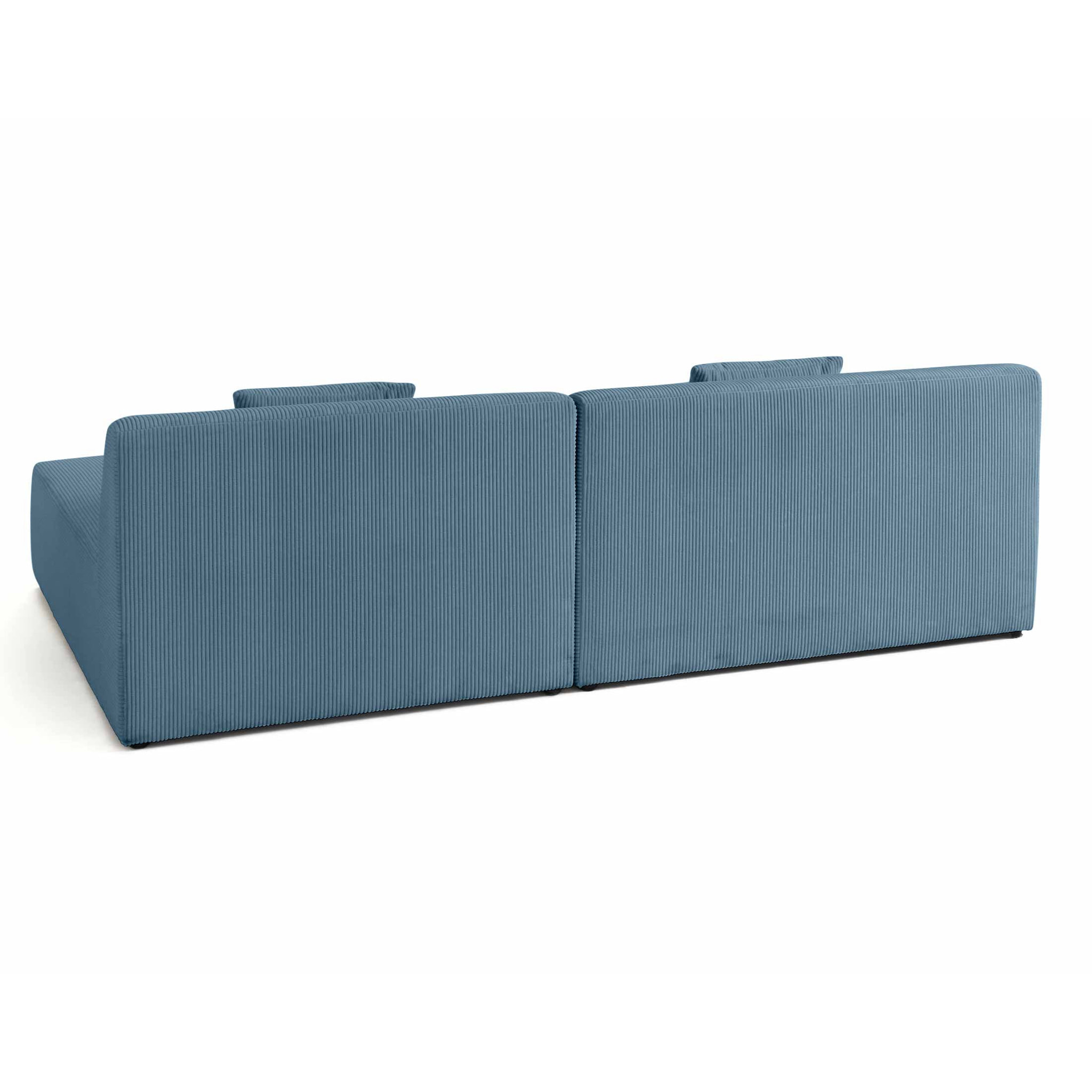 Onyx - canapé modulable d'angle réversible 4 places - en velours côtelé - Bleu