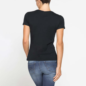 T-SHIRT CON STAMPA FRONTALE IN JERSEY DI COTONE