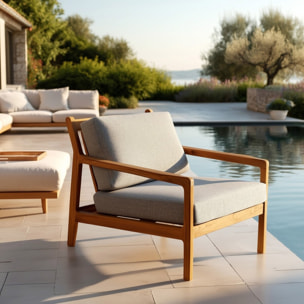 COLINE - Fauteuil de jardin en bois de teck recyclé couleur naturelle