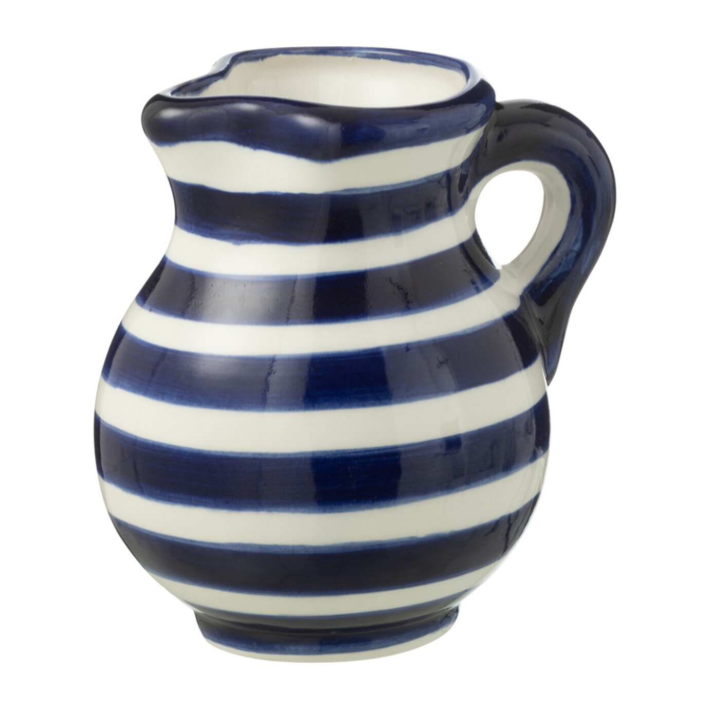 J-Line cruche Granada Stripes - céramique - blanc/bleu - small