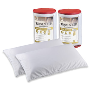 Pack de 2 Almohadas Viscofeel, Royal Sleep, Viscoelásticas, Firmeza Media, Adaptabilidad Total, Fabricadas en España Fabricado Bajo Estrictas Certificaciones de Calidad ISO 9001