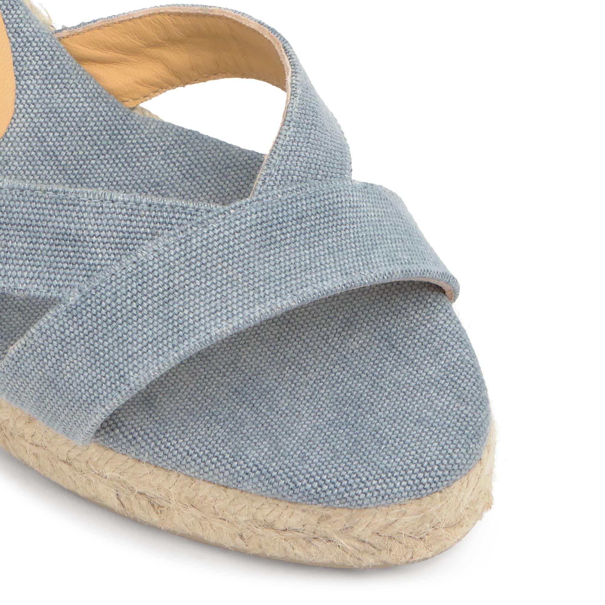 Sandalia bailey cuña 7 cm en algodón orgánico lavado