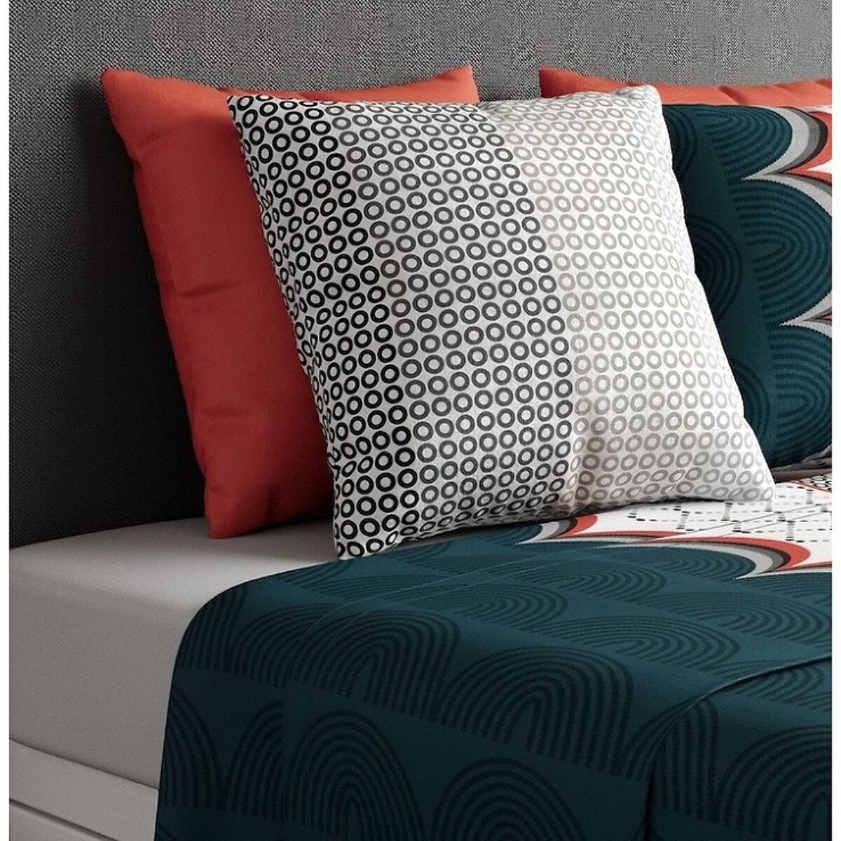 Parure De Drap 3pcs avec Drap housse Bonnet:25cm 100%coton 57fils Antan