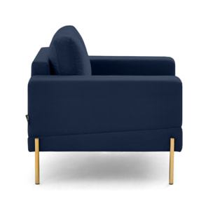 Isaure - fauteuil en velours - Bleu marine