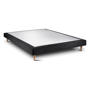 Sommier Tapissier Tissu Ep14 - pieds bois