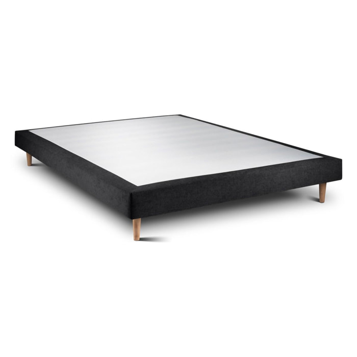 Sommier Tapissier Tissu Ep14 - pieds bois