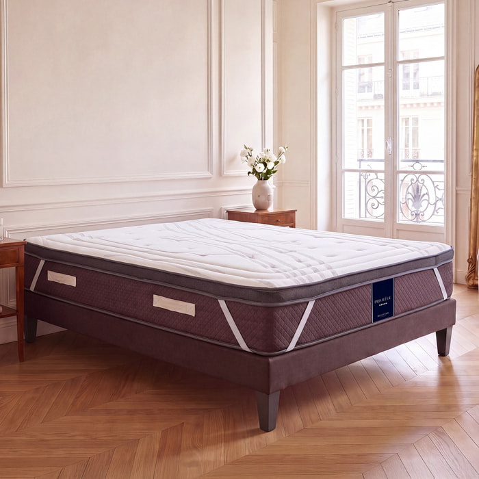 Surmatelas Privilège Mémoire de Forme, 5 cm d'épaisseur, Elastiques de Maintien, Confort Moelleux