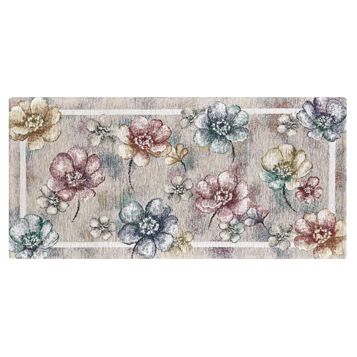 Tappeto Jacquard Ideale Cucina Ingresso Made In Italy Antiscivolo, Lavabile, Morbido Disegno Emily Multicolor By Suardi