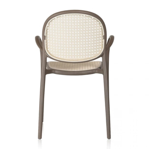 Pack 4 sillas de exterior Klux Arm Taupé - rattan