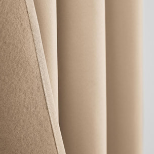 Lot de 2 rideaux occultant thermique beige 140 x 260 cm