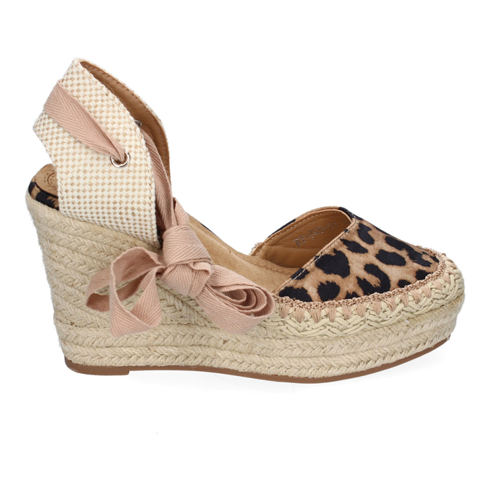 Sandalia de Mujer con Cuña de Yute, Comodas y Elegantes, Diseño Moderno con Cintas