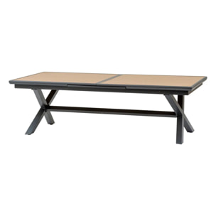 Table de jardin extensible AXIOME Effet bois Noix & Graphite 12 places