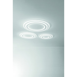 Plafoniera LED LIFE in metallo e acrilico bianco con funzione CCT 40 cm.