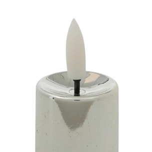 Lot de 4 bougies LED votives métal argent