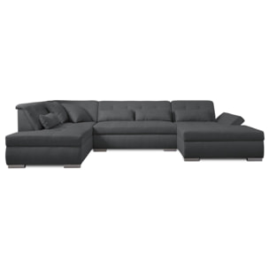 Vermont - canapé panoramique d'angle gauche - 7 places - XXL - Gris foncé