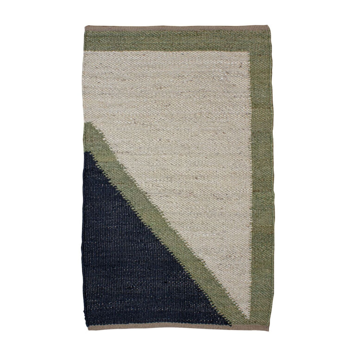 Tapis en jute beige, noir et kaki 90x150cm ZODIAC