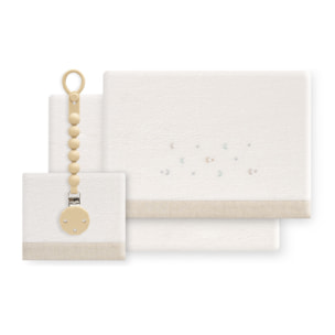 Triptico Cuna Coralina Estrella Luna Multicolor + Broche Bco/Beig