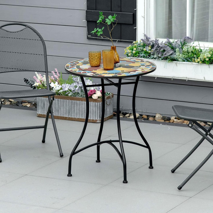 Mesa bistro diseño mosaico 60x71cm