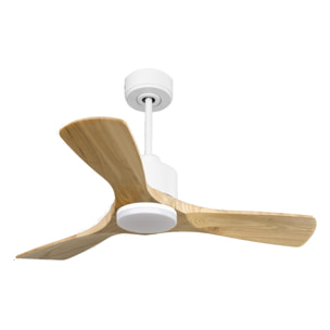 Ventilateur de plafond Réversible  Thermostat Dimmable Wifi Moteur à courant continu Toits en pente Télécommande Lumière à trois tons Hypersilence Mémoire