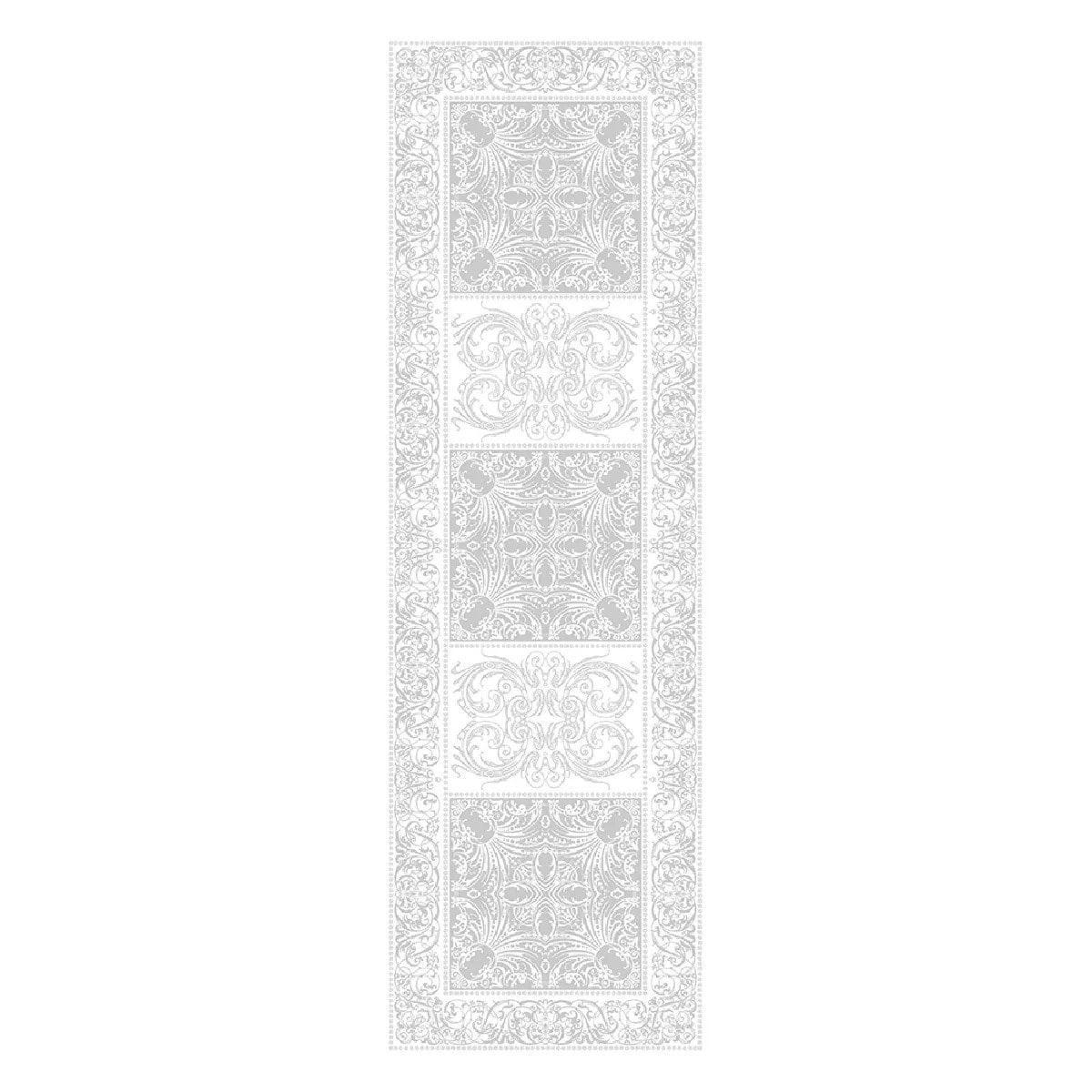 Chemin de table pur coton bio anti tache motif jacquard Alexandrine neige