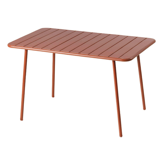 EVORA Table de jardin 4 à 6 places 120cm terracotta