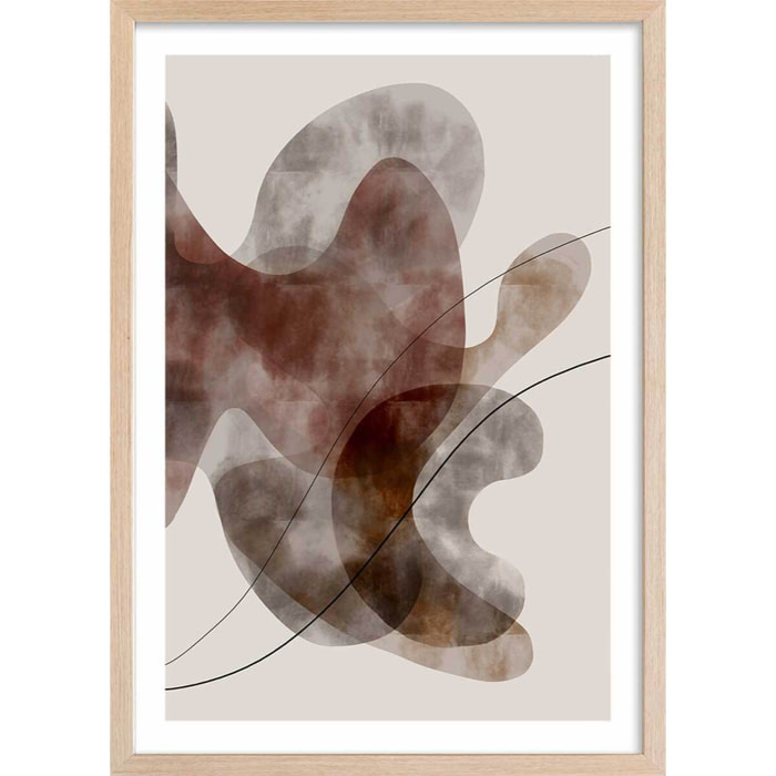 Affiche Organisme abstrait N°2 Affiche + cadre en bois - Chêne