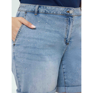 Fiorella Rubino - Shorts de denim con destellos de luz - Light - blue