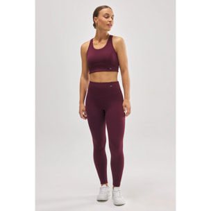 Leggings sportivi effetto push-up bordeaux