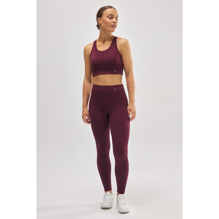 Leggings sportivi effetto push-up bordeaux