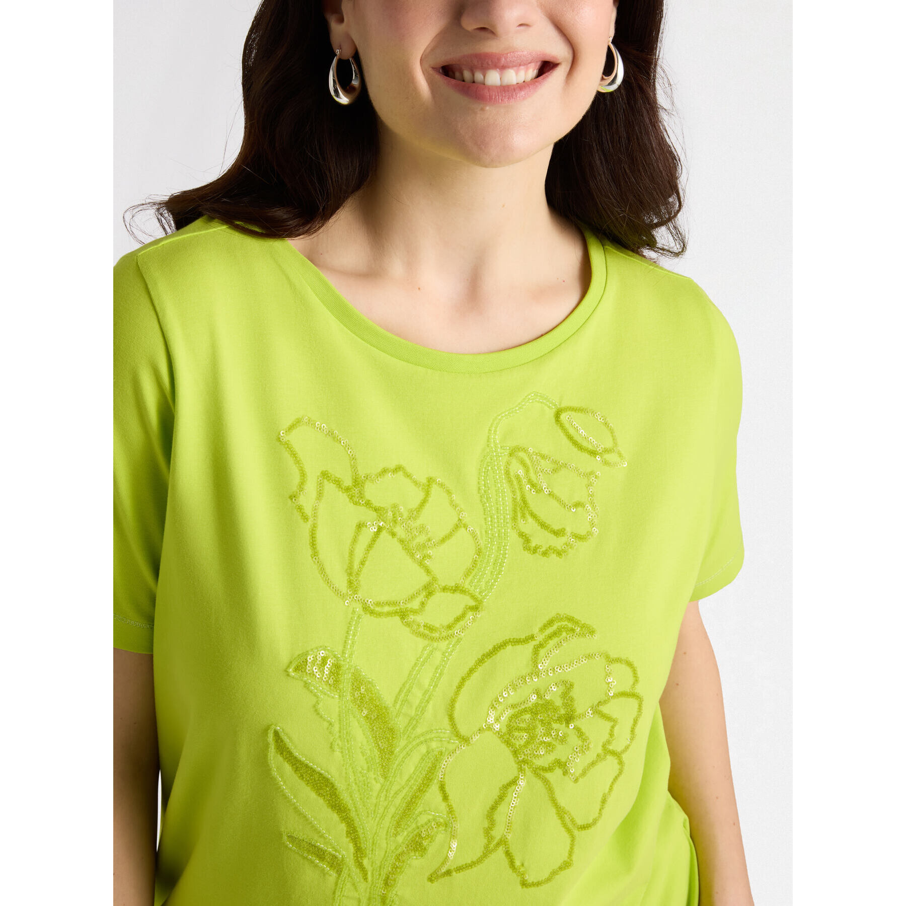 Fiorella Rubino - Camiseta con bordado floral - Amarillo