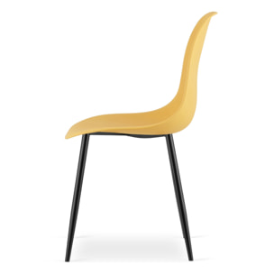 Sedia moderna Wat senape con gambe nere